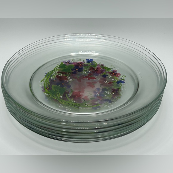 Vintage Avon Arcoroc France “Wild Violets” Salad Plates - Set of 6 - Picture 11 of 11